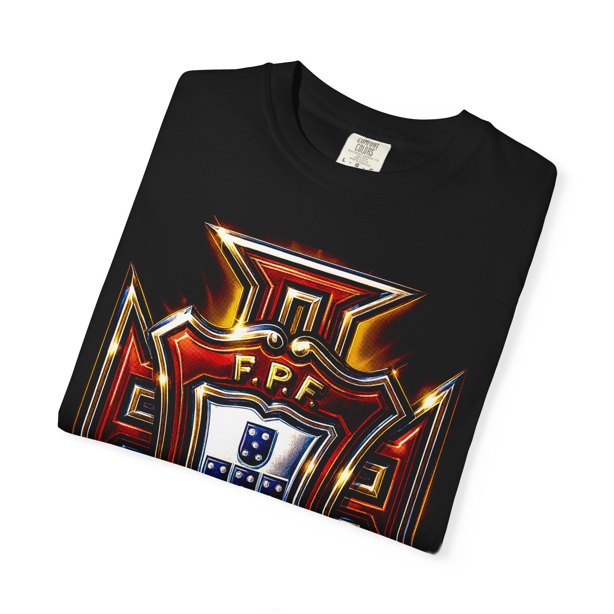 Portuguese Crest Graphic T-Shirt — Pastel Shield Emblem Tee