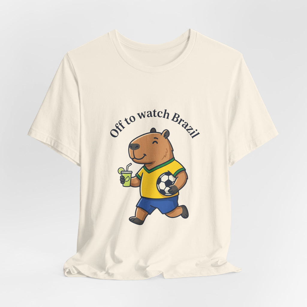 Off to Watch Brazil Bear Illustration Tee | Football Fan Country Colors