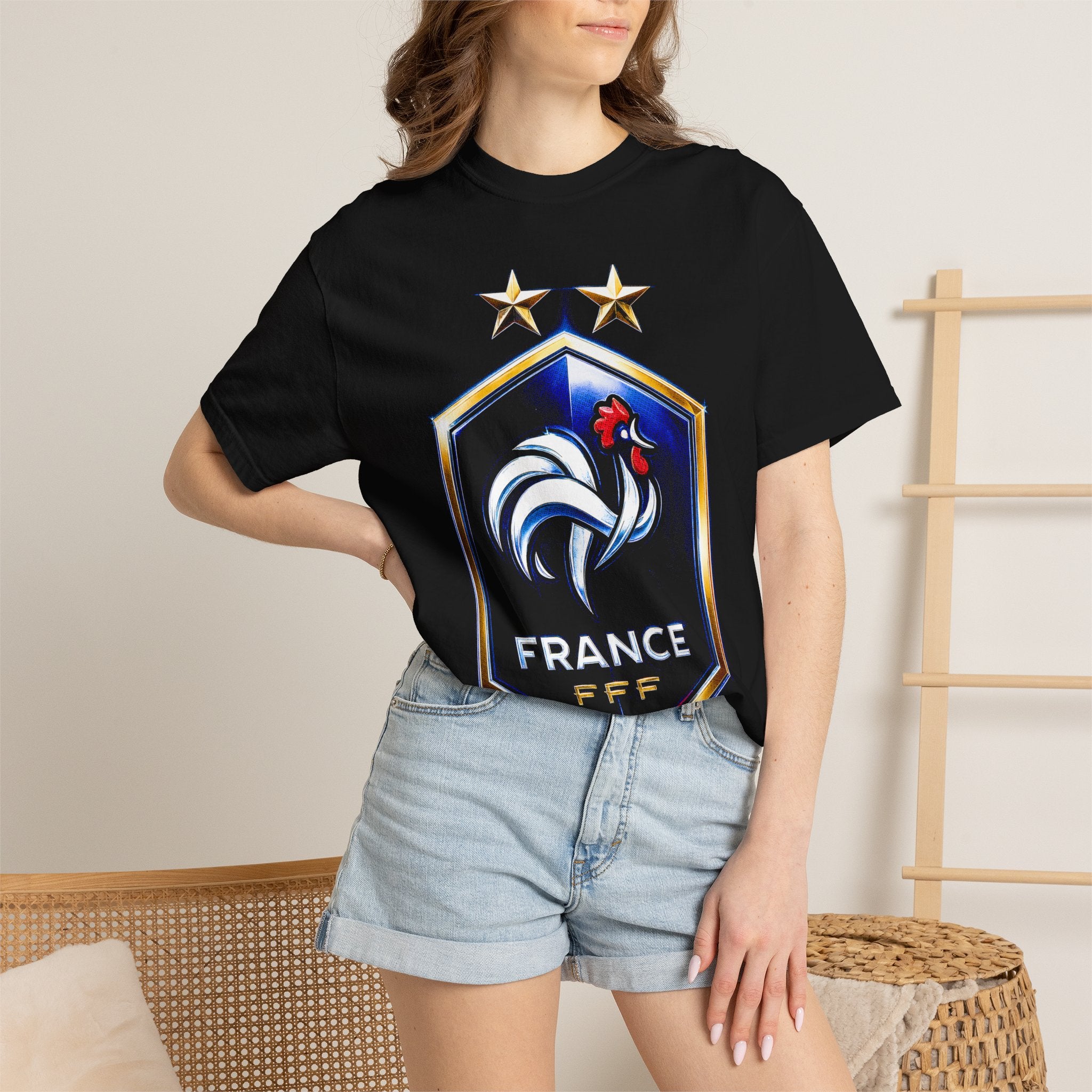 France Football Crest T-Shirt — FFF Rooster Soccer Fan Tee