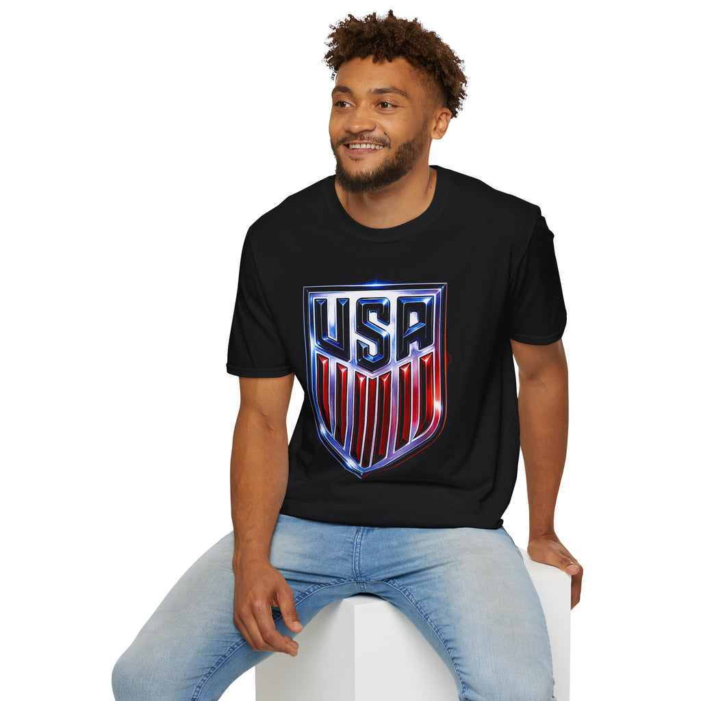 USA Shield Graphic T-Shirt | Patriotic Red White Blue Tee