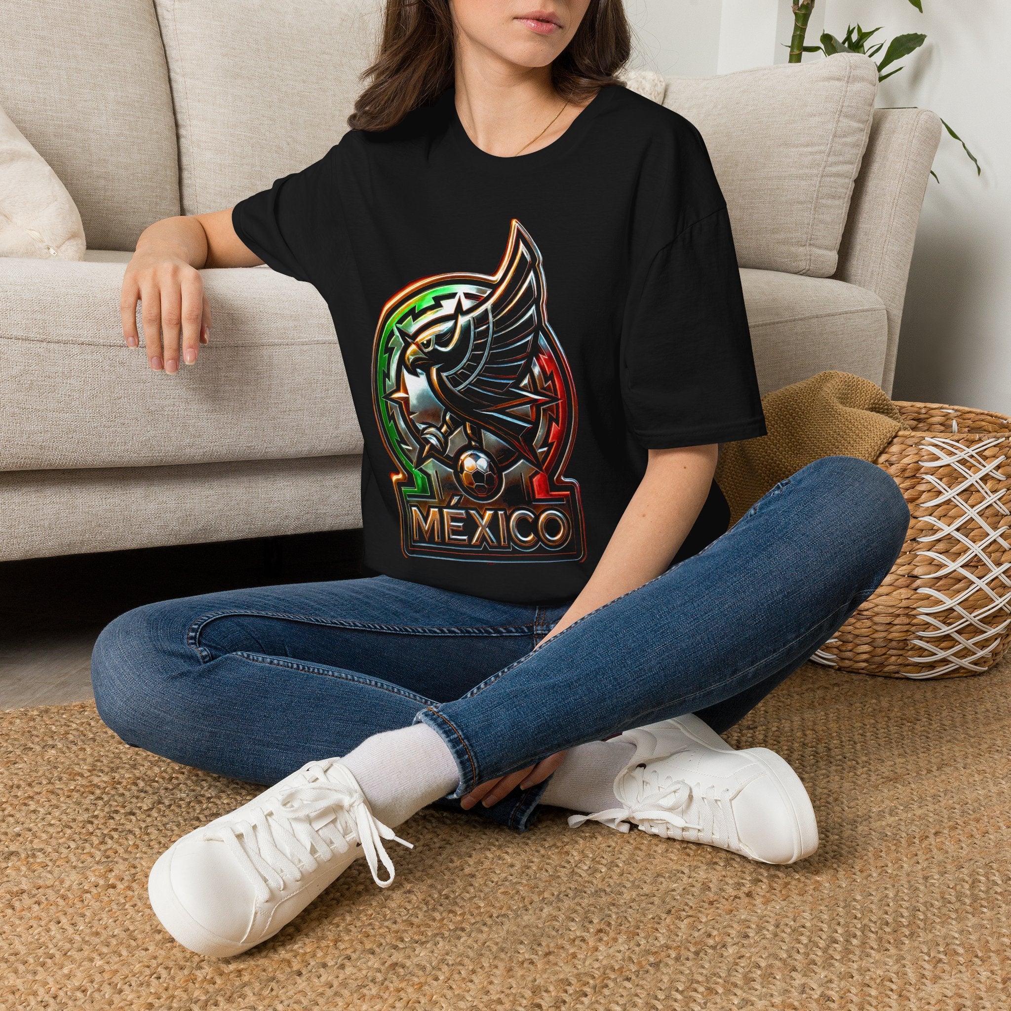 Mexico Aztec Eagle emblem T-Shirt | Mexican heritage soccer crest