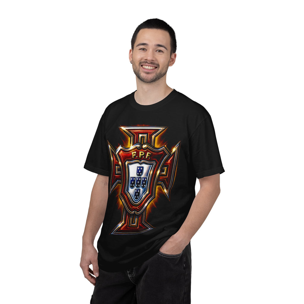 Portuguese Crest Graphic T-Shirt — Pastel Shield Emblem Tee