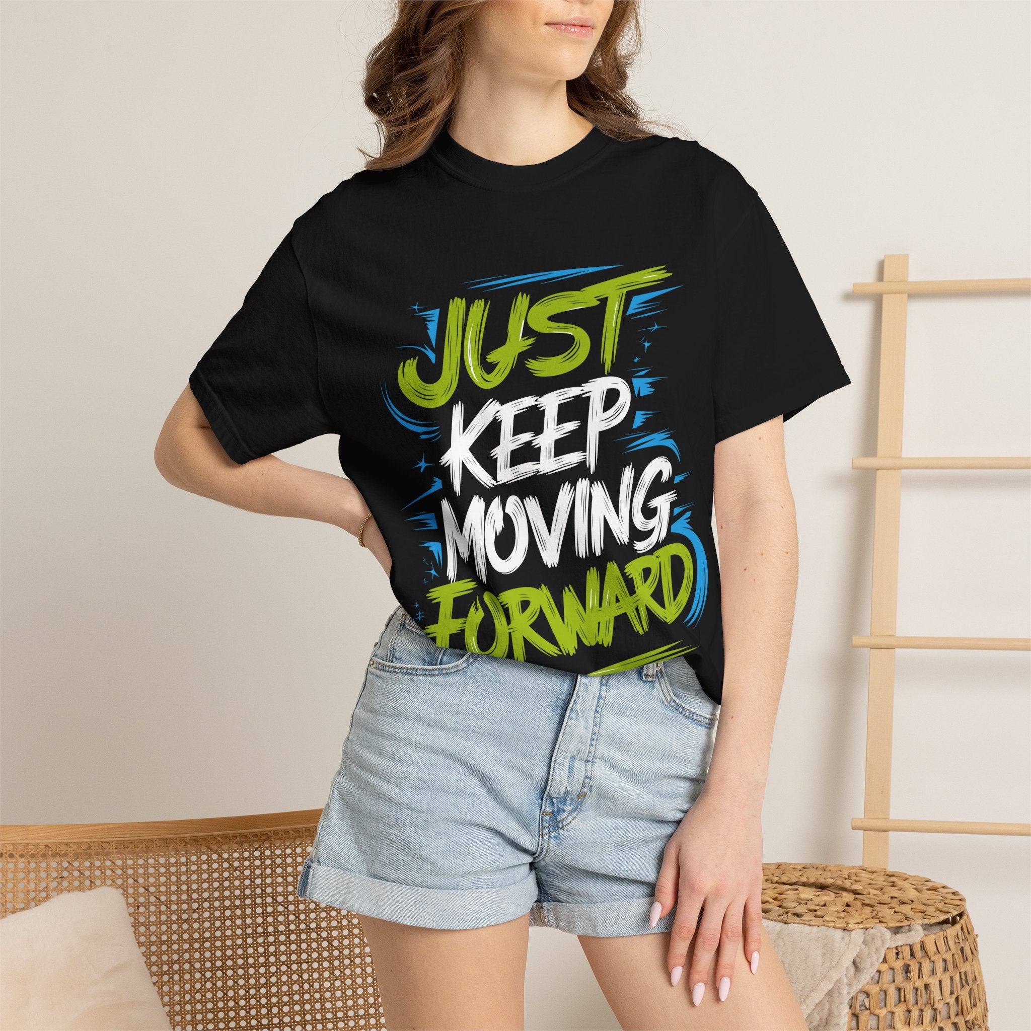 Just Forward graphic tee | Motivational Typography T-Shirt, Positive Quote Shirt