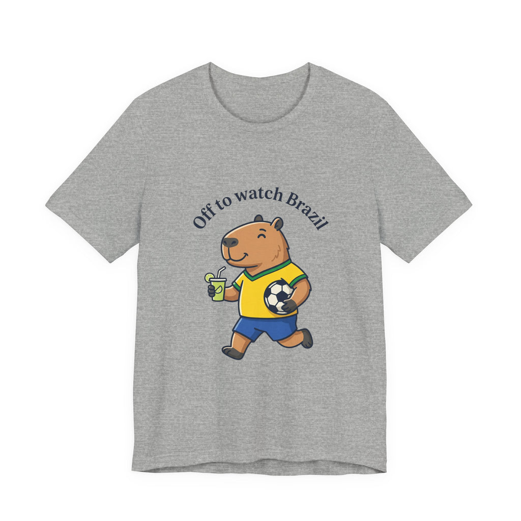 Off to Watch Brazil Bear Illustration Tee | Football Fan Country Colors