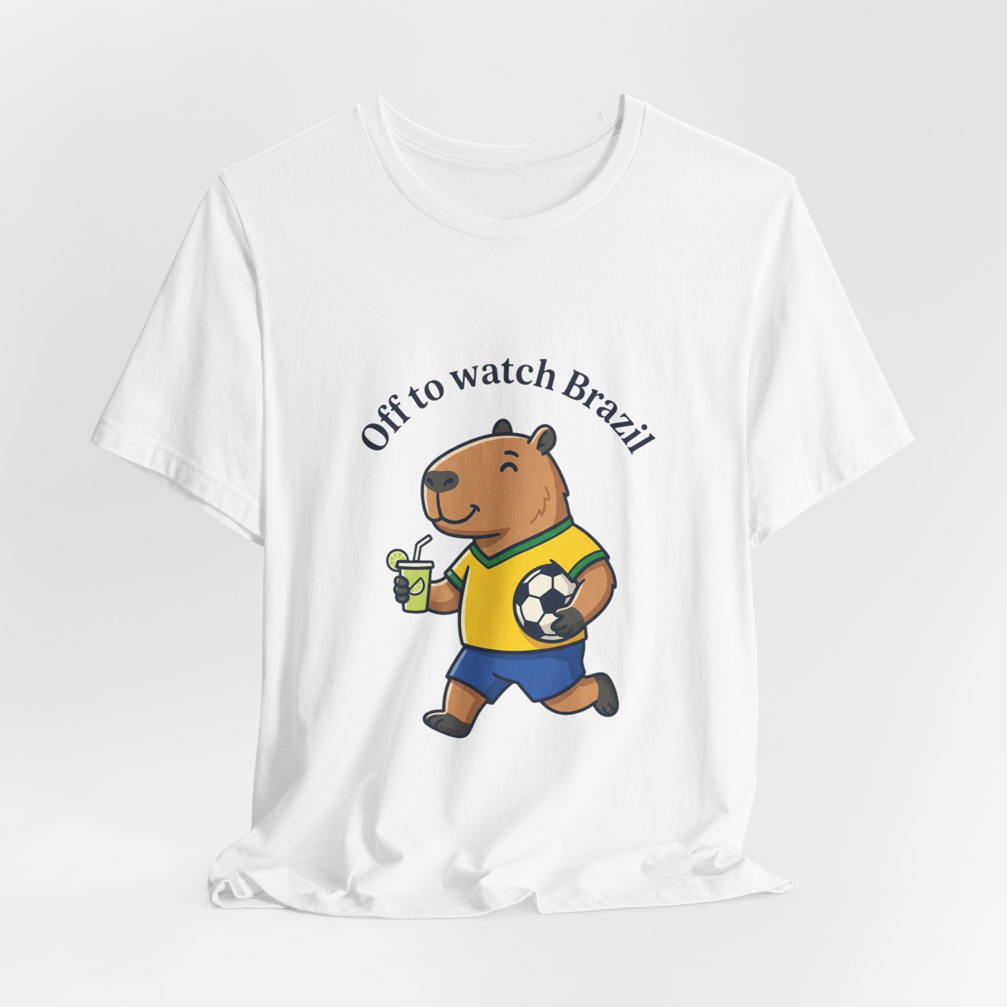 Off to Watch Brazil Bear Illustration Tee | Football Fan Country Colors