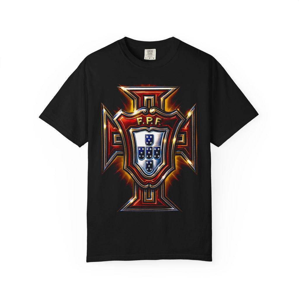 Portuguese Crest Graphic T-Shirt — Pastel Shield Emblem Tee