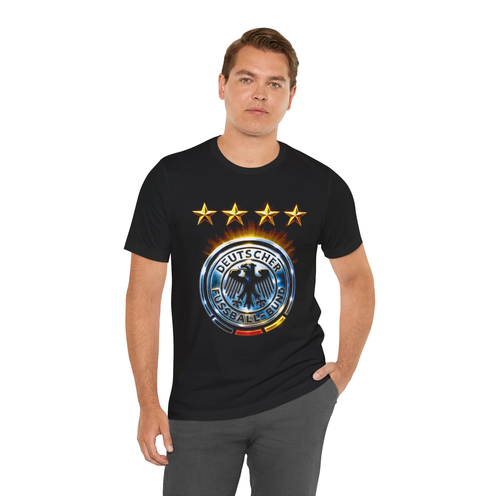Germany Football Crest T‑Shirt — Four Stars Soccer Tee