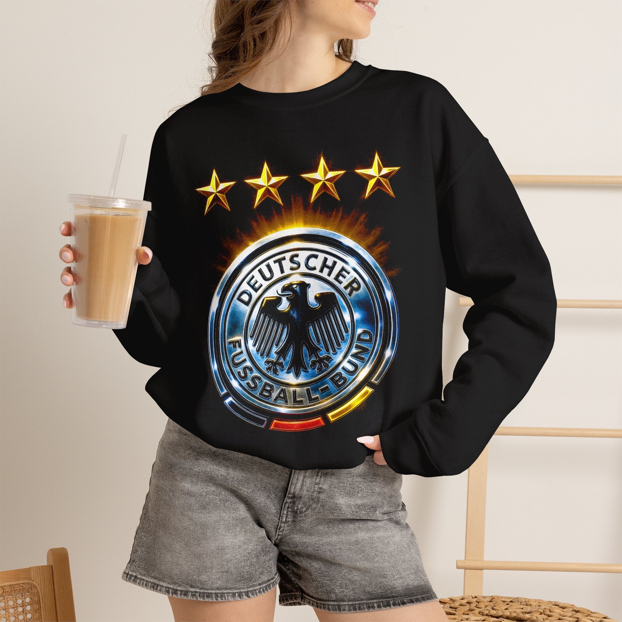 Germany Football Crewneck Sweatshirt — Four-Star DFB Emblem
