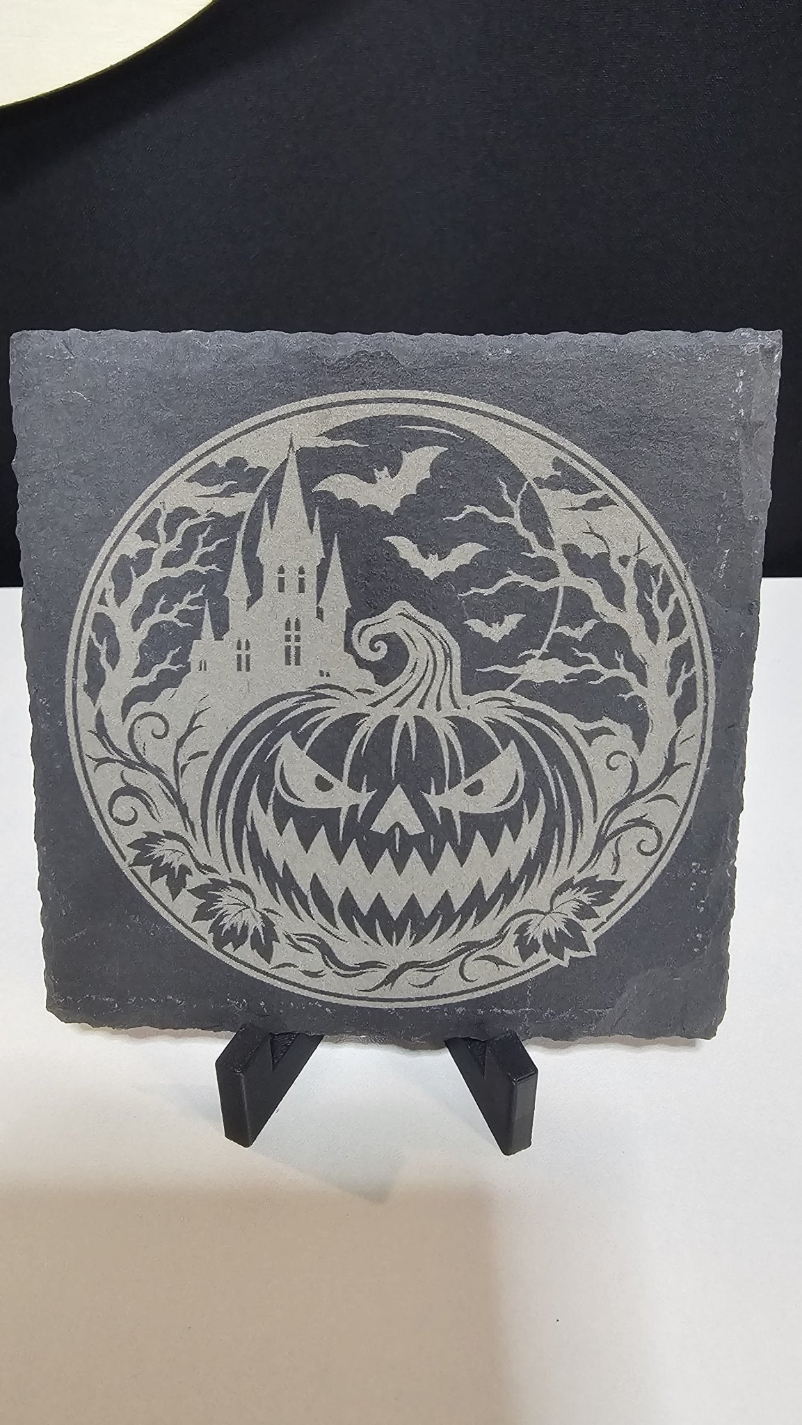Halloween Laser Engraved Slate Coasters – Set of 4 - ERDUM DESIGNS
