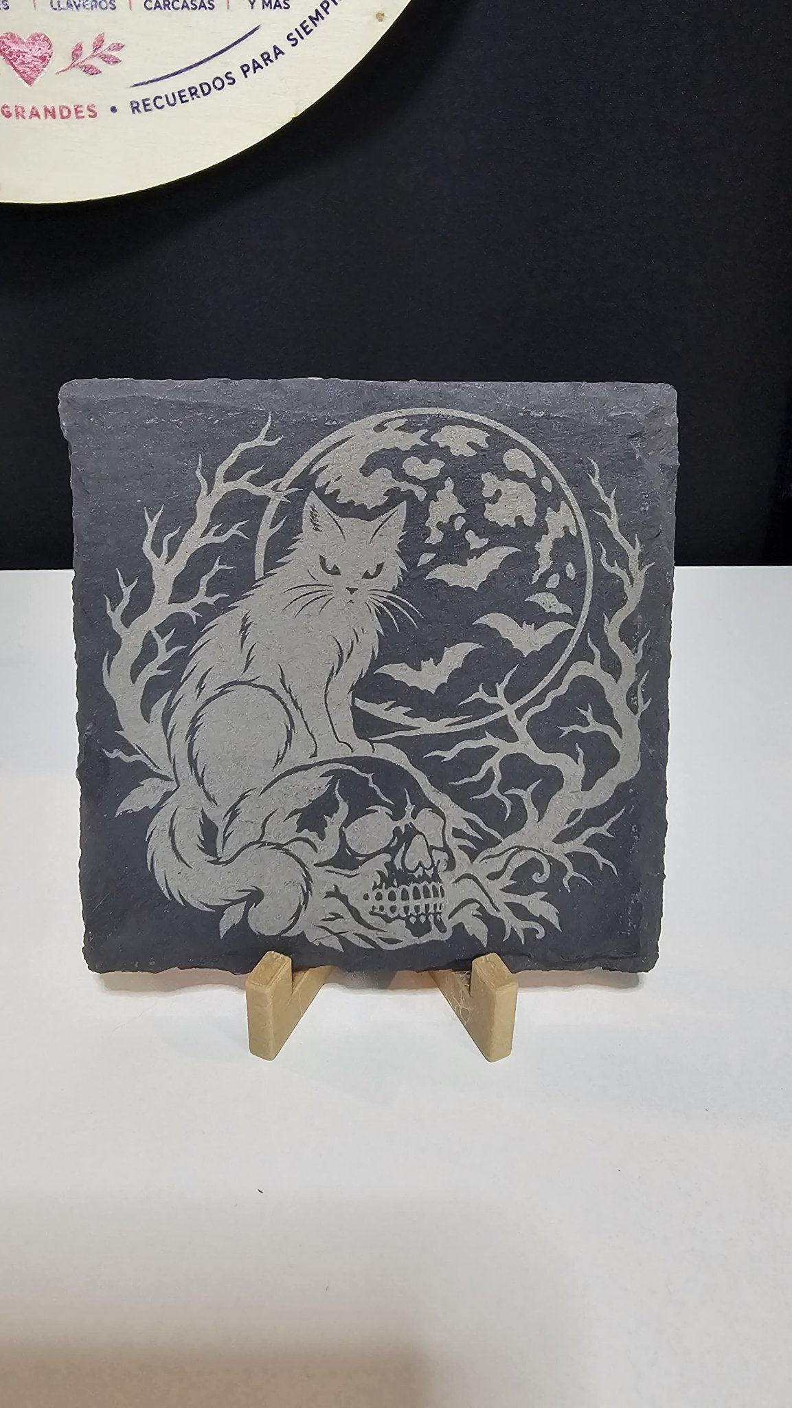 Halloween Laser Engraved Slate Coasters – Set of 4 - ERDUM DESIGNS