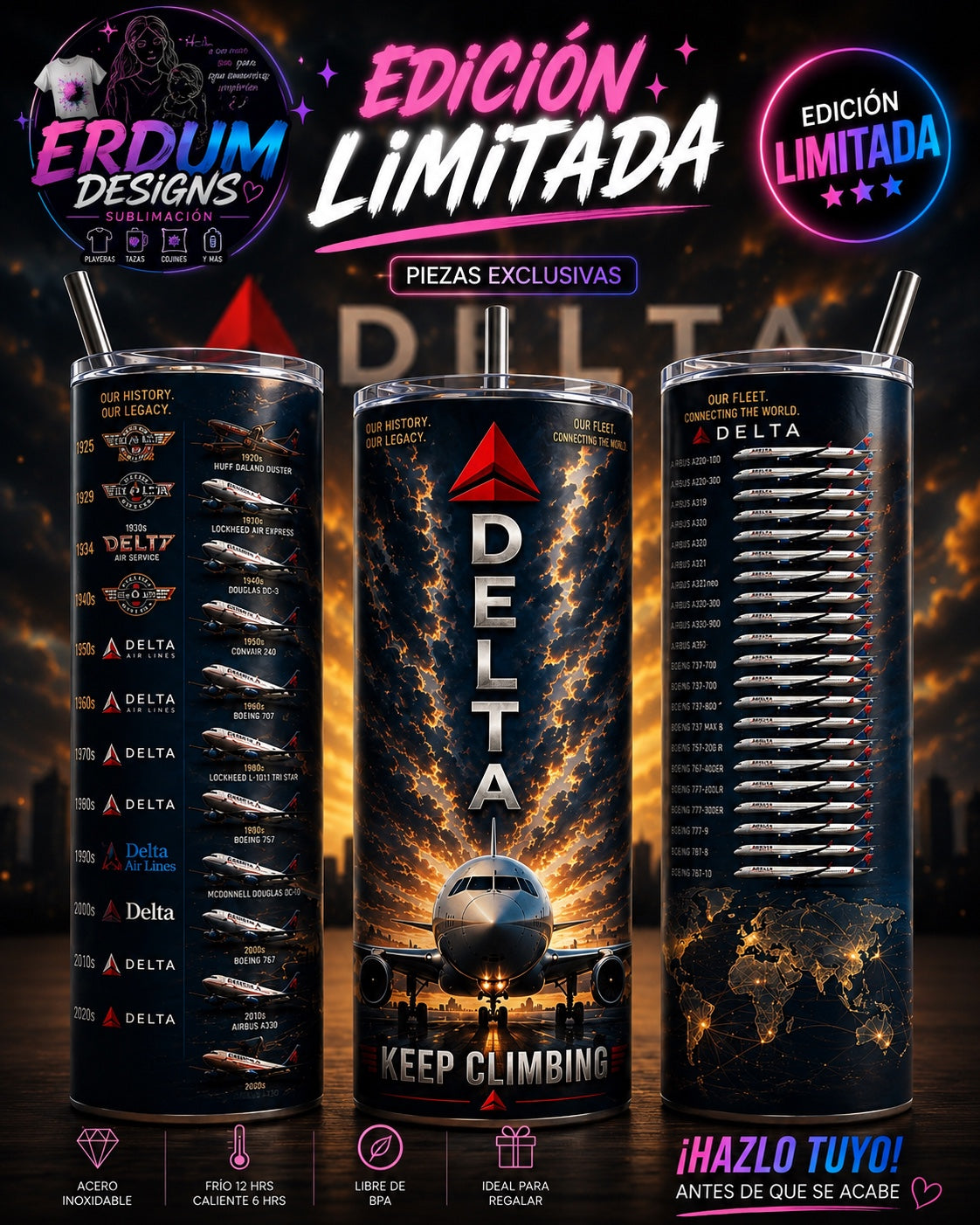 Aviation custom 20 oz tumbler by ERDUM DESIGNS