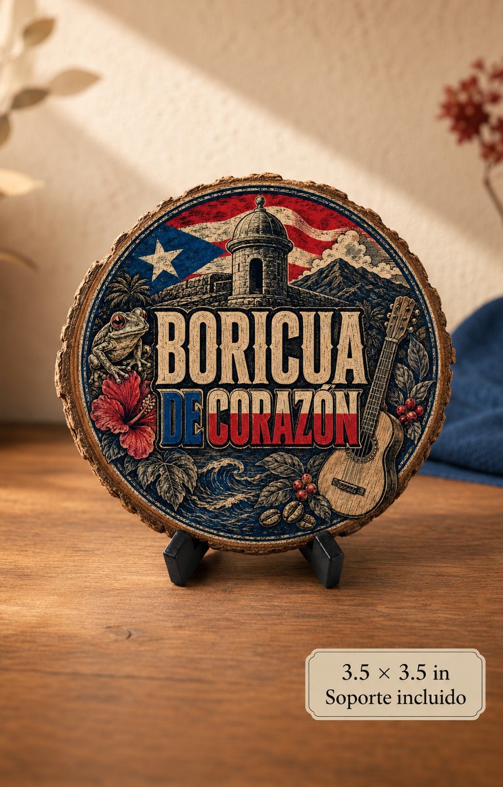 Set Orgullo Boricua – 2 piezas decorativas en madera de pino - ERDUM DESIGNS