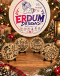 Christmas Cork Coaster Set – 4 Laser Engraved Designs - ERDUM DESIGNS