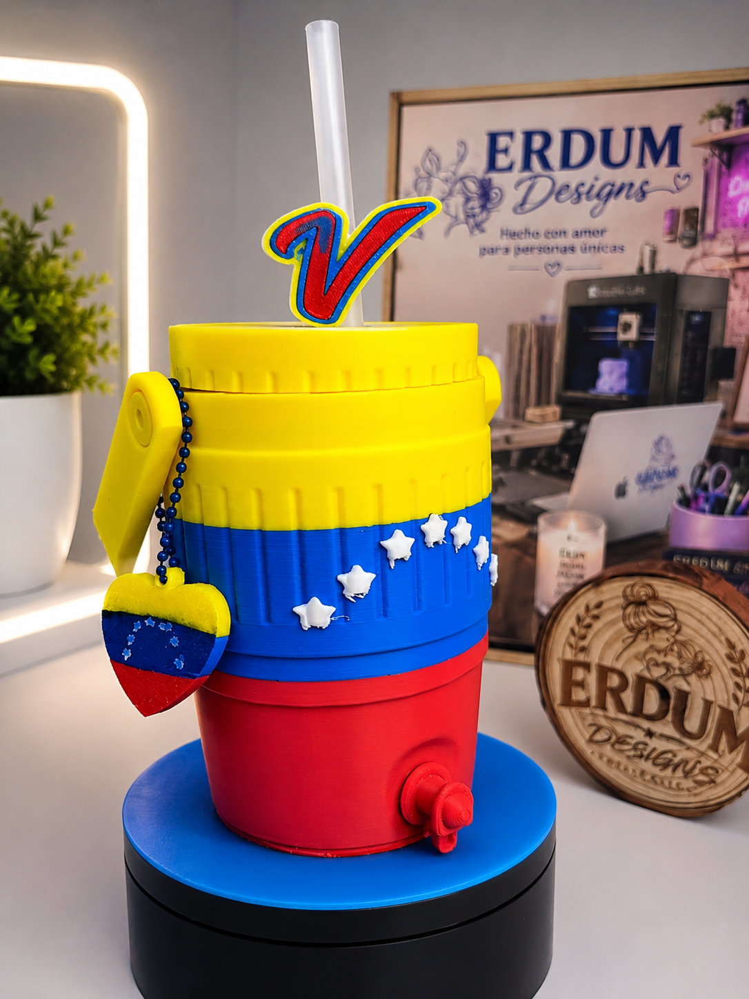 Dispensador de bebidas Venezuela personalizado impreso en 3D por ERDUM Designs