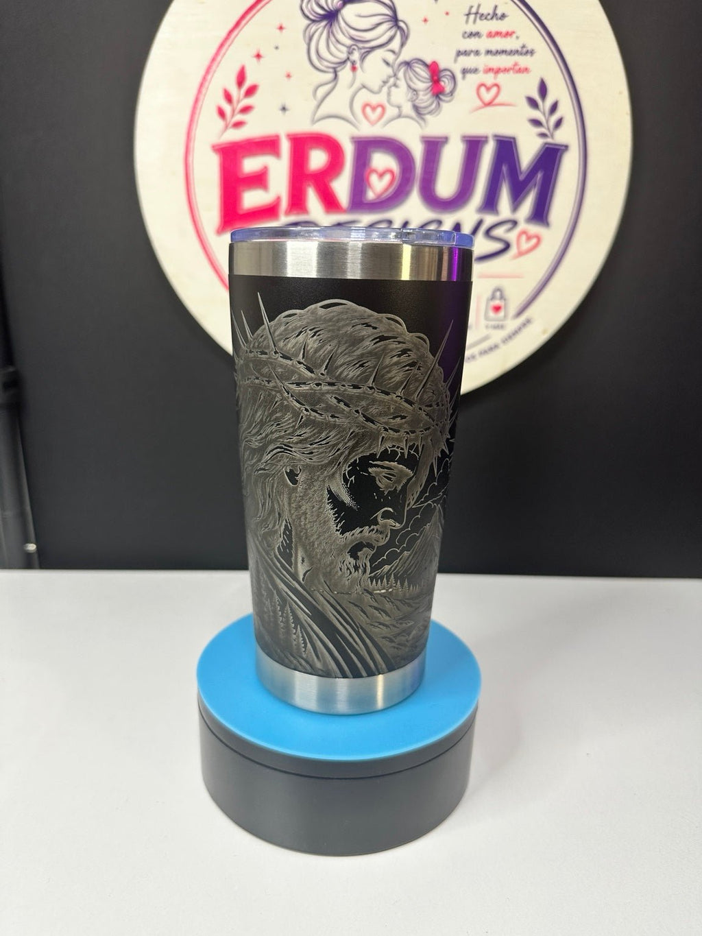 Faith Over Fear – 20oz Full Wrap Laser Engraved Christian Tumbler | Philippians 4:13 - ERDUM DESIGNS