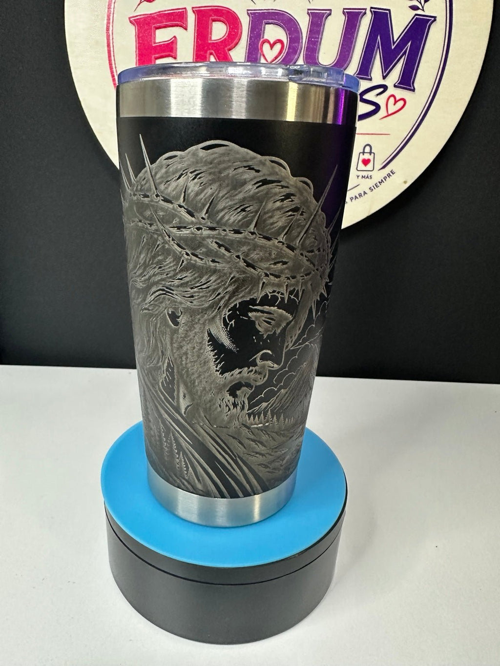 Faith Over Fear – 20oz Full Wrap Laser Engraved Christian Tumbler | Philippians 4:13 - ERDUM DESIGNS