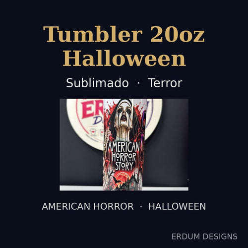 20oz Halloween Horror Tumbler – Sublimated Skinny Tumbler, American Horror Story Design - ERDUM DESIGNS