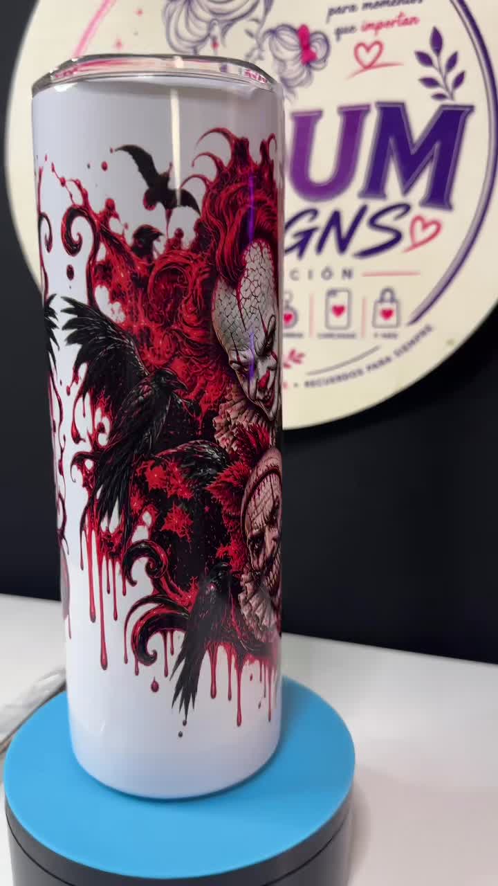 20oz Halloween Horror Tumbler – Sublimated Skinny Tumbler, American Horror Story Design - ERDUM DESIGNS
