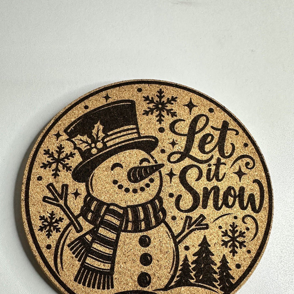 Christmas Cork Coaster Set – 4 Laser Engraved Designs - ERDUM DESIGNS