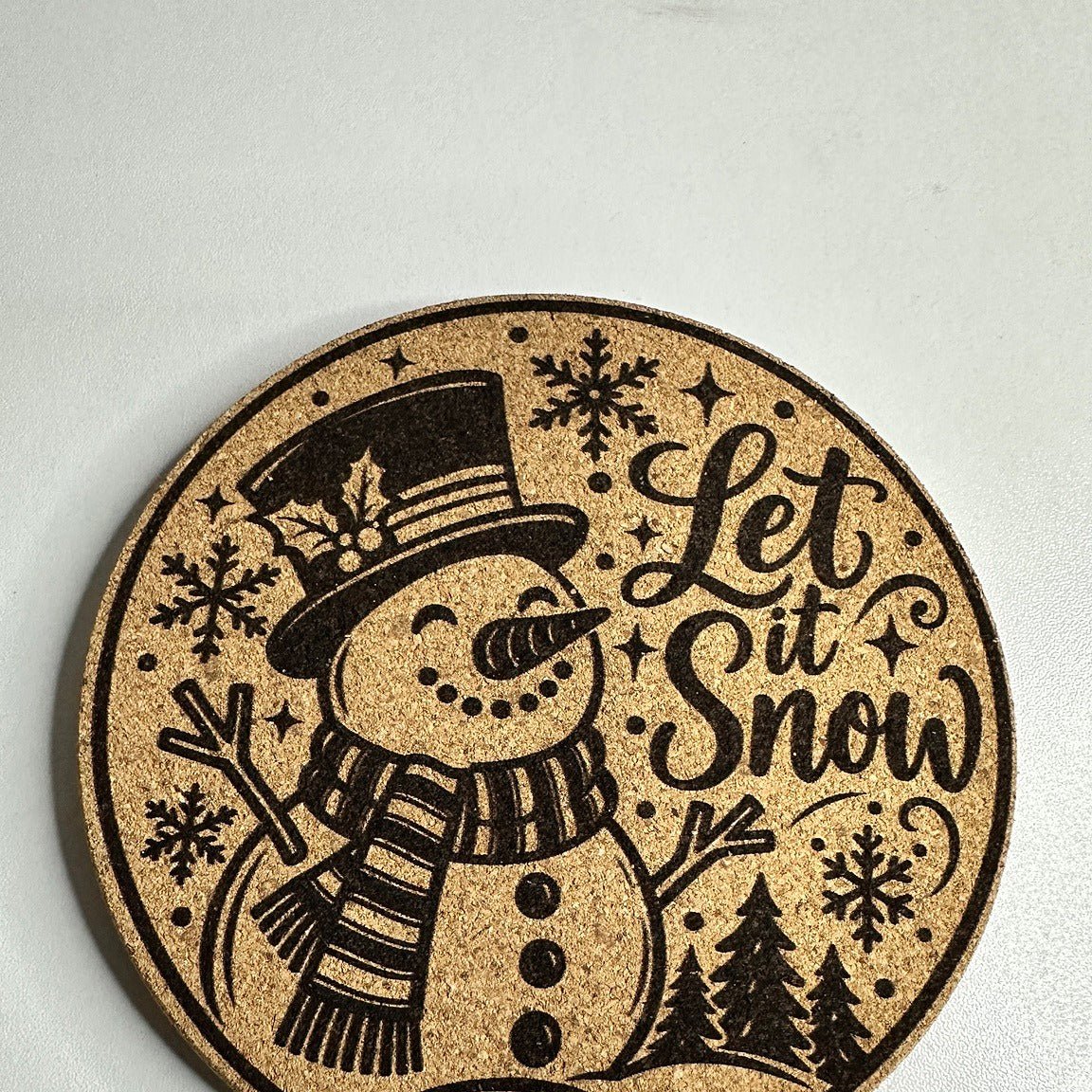 Christmas Cork Coaster Set – 4 Laser Engraved Designs - ERDUM DESIGNS