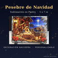 Christmas Nativity Slate – 5x7 Sublimated Stone Plaque, Personalized, with Display Stand - ERDUM DESIGNS