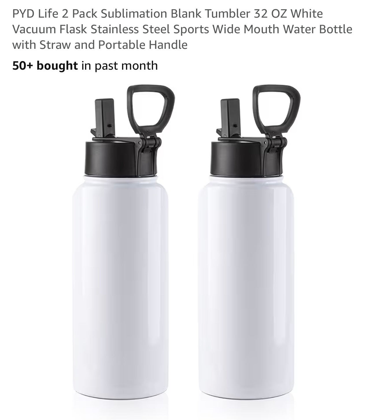Tumbler blanco de 32 oz para personalización y sublimación