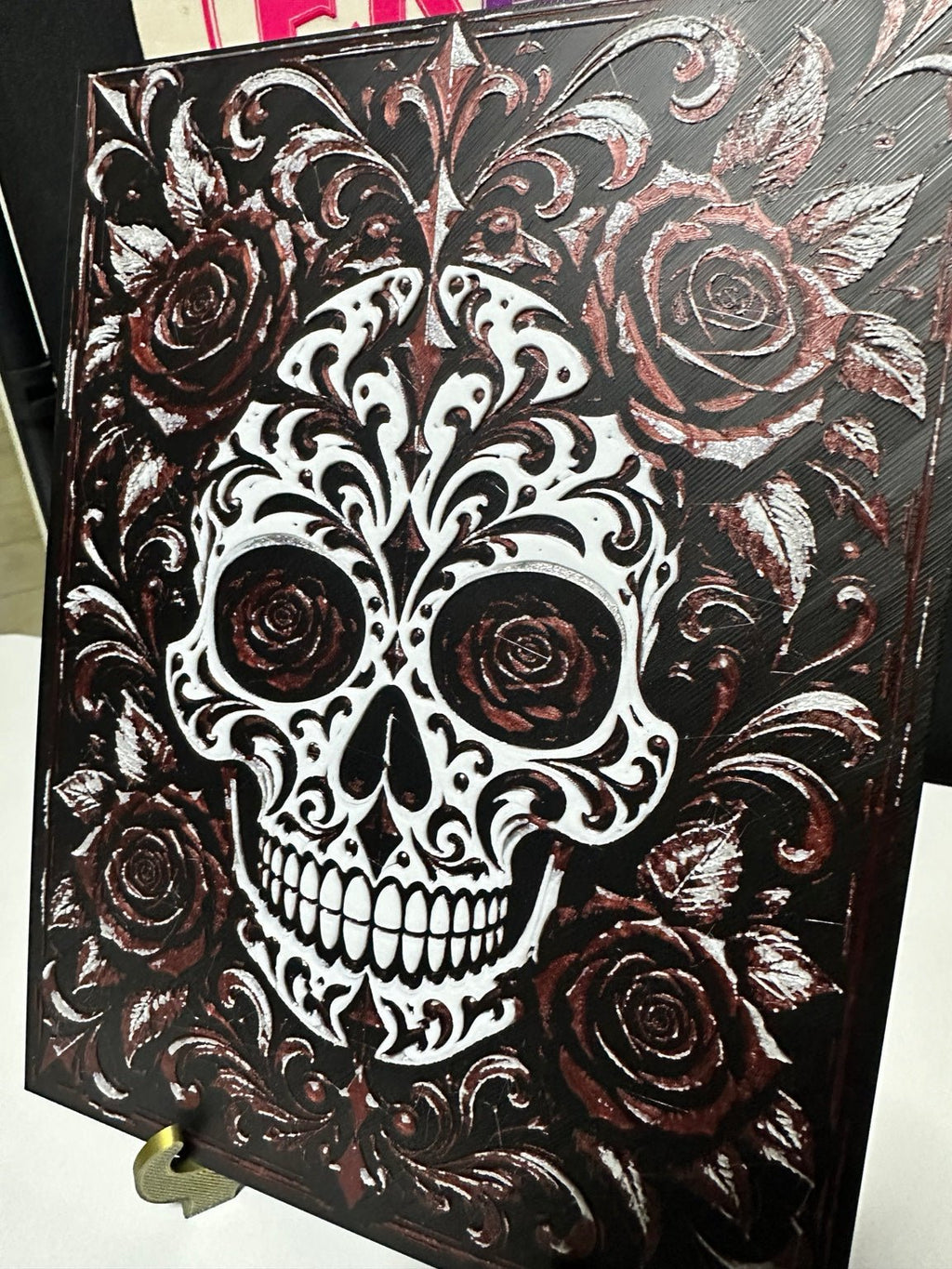 Sugar Skull & Roses 3D Wall Art - ERDUM DESIGNS